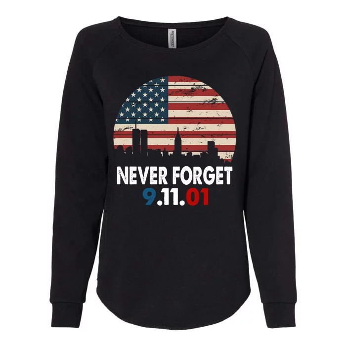 9.11.01 Never Forget 20th Anniversary Womens California Wash Sweatshirt