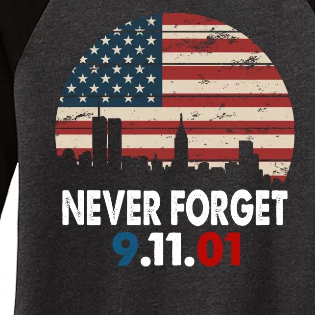 9.11.01 Never Forget 20th Anniversary Women's Tri-Blend 3/4-Sleeve Raglan Shirt