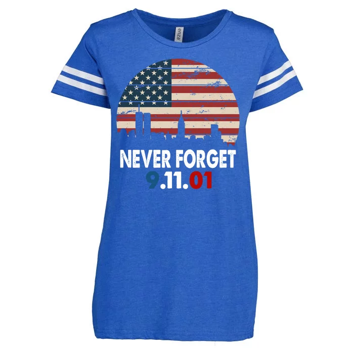 9.11.01 Never Forget 20th Anniversary Enza Ladies Jersey Football T-Shirt