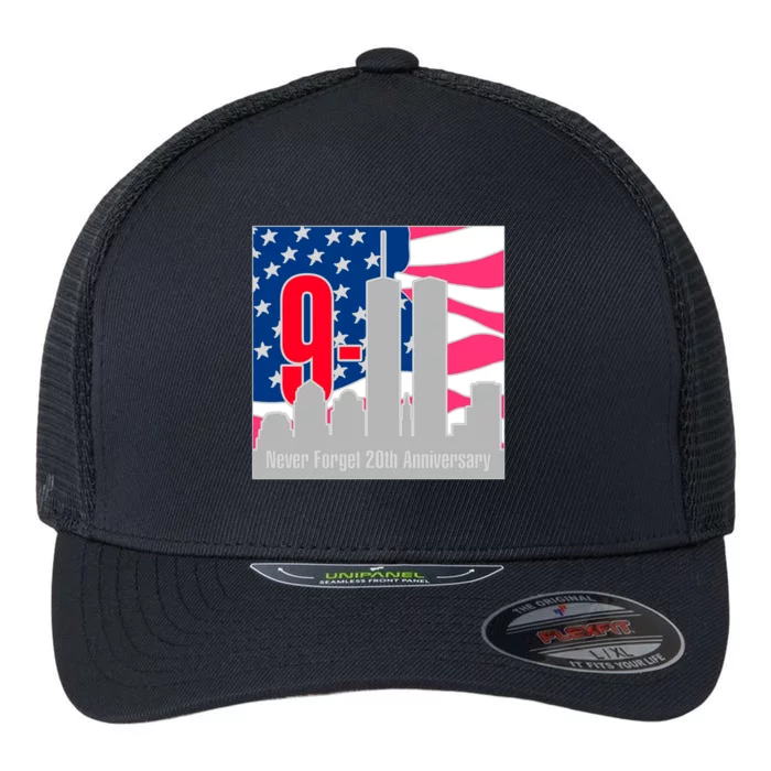 9/11 Never Forget 20th Anniversary Flexfit Unipanel Trucker Cap