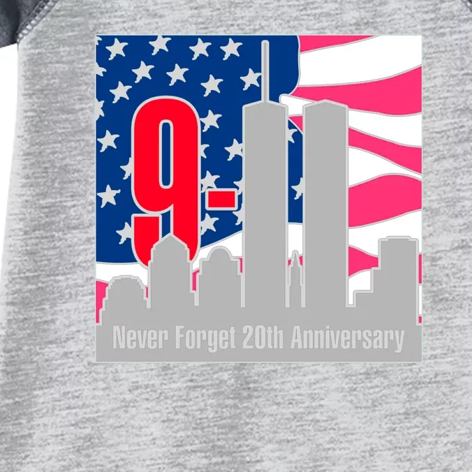 9/11 Never Forget 20th Anniversary Infant Baby Jersey Bodysuit