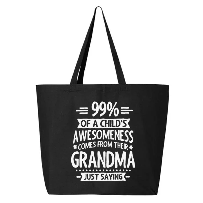 99 Of A Childs Awesomeness Comes From Their Grandma 25L Jumbo Tote