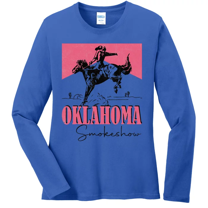 90s Oklahoma Fan Vintage Oklahoma Western Rodeo Style Ladies Long Sleeve Shirt