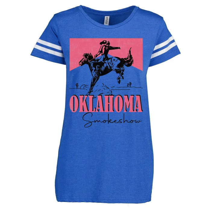 90s Oklahoma Fan Vintage Oklahoma Western Rodeo Style Enza Ladies Jersey Football T-Shirt