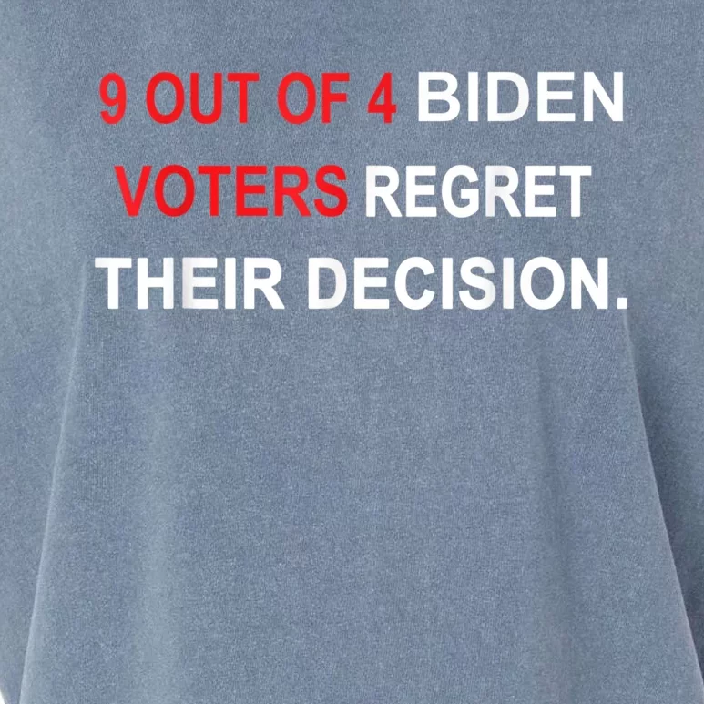 9 Out Of 4 Biden Voter Regret Their Decision Funny President Garment-Dyed Women's Muscle Tee