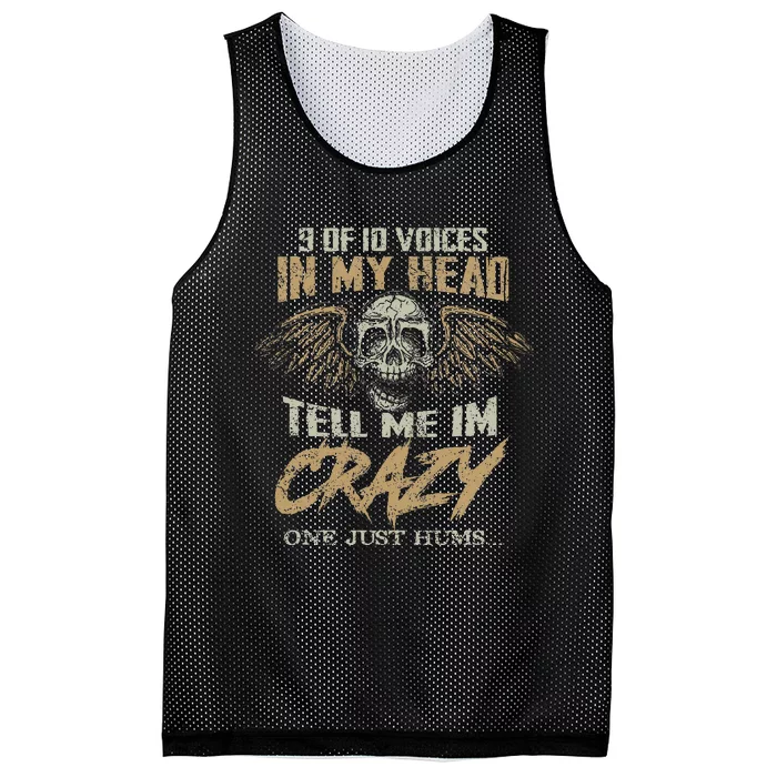 9 Out Of 10 Voices In My Head Tell Me IM Crazy Mesh Reversible Basketball Jersey Tank