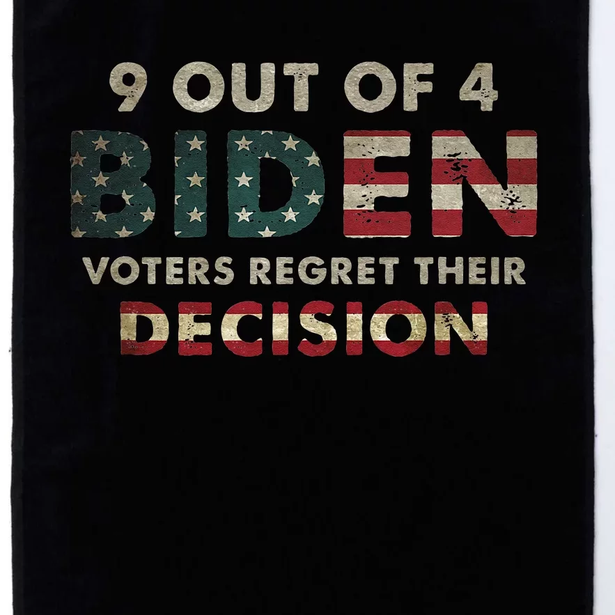 9 Out Of 4 Biden Voters Regret Their Decision USA Flag Funny Platinum Collection Golf Towel