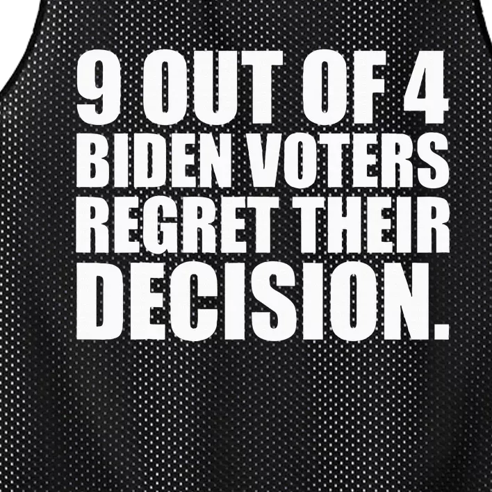 9 Out Of 4 Biden Voters Regret Their Decision Mesh Reversible Basketball Jersey Tank