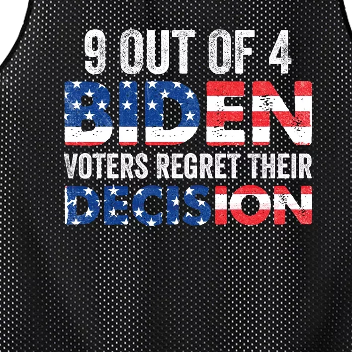 9 Out Of 4 Biden Voters Regret Their Decision USA Flag Funny Mesh Reversible Basketball Jersey Tank