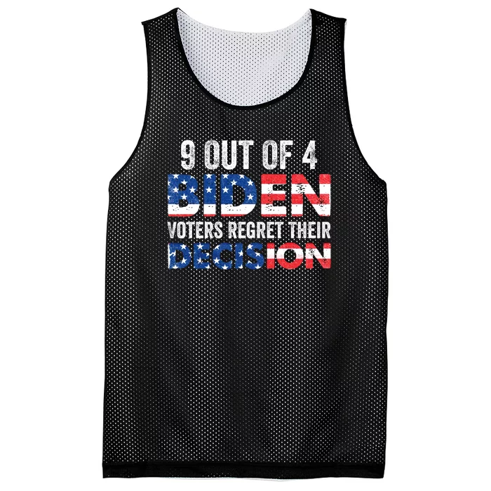 9 Out Of 4 Biden Voters Regret Their Decision USA Flag Funny Mesh Reversible Basketball Jersey Tank