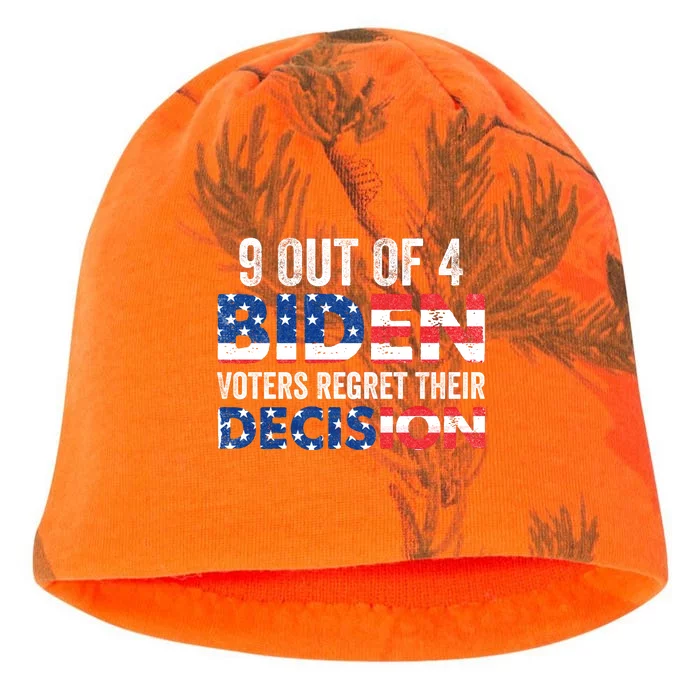 9 Out Of 4 Biden Voters Regret Their Decision USA Flag Funny Kati - Camo Knit Beanie