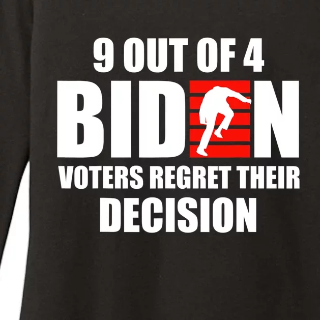 9 Out Of 4 Biden Voter Regret Their Decision Funny Stairs Womens CVC Long Sleeve Shirt