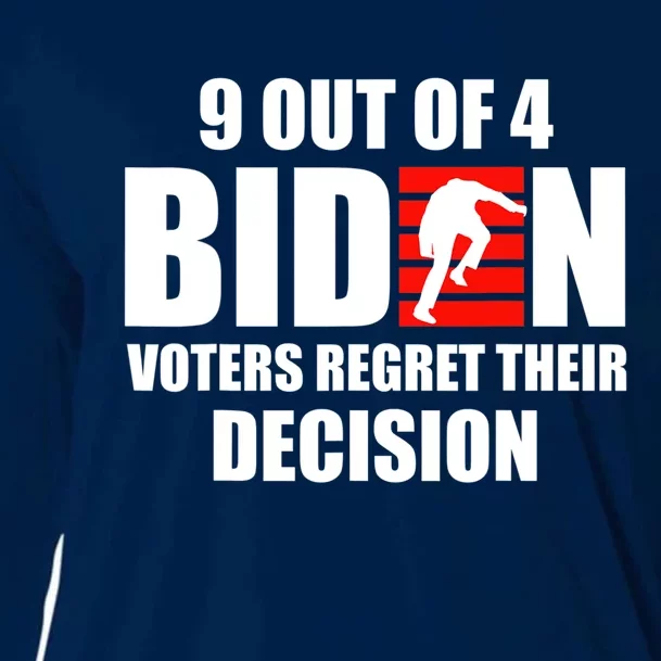 9 Out Of 4 Biden Voter Regret Their Decision Funny Stairs Cooling Performance Long Sleeve Crew