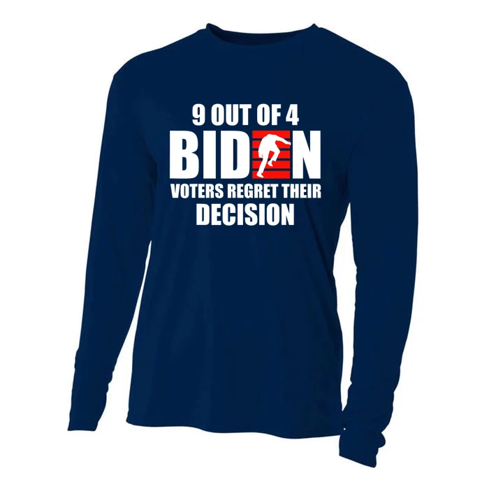 9 Out Of 4 Biden Voter Regret Their Decision Funny Stairs Cooling Performance Long Sleeve Crew