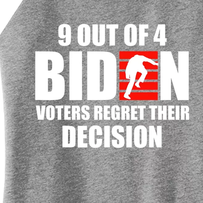 9 Out Of 4 Biden Voter Regret Their Decision Funny Stairs Women’s Perfect Tri Rocker Tank