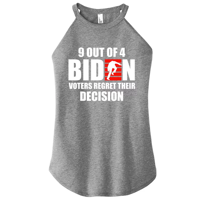 9 Out Of 4 Biden Voter Regret Their Decision Funny Stairs Women’s Perfect Tri Rocker Tank