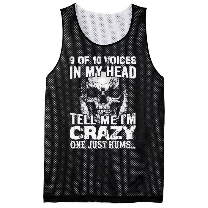 9 Out Of 10 Voices In My Head Tell Me I'm Crazy Mesh Reversible Basketball Jersey Tank