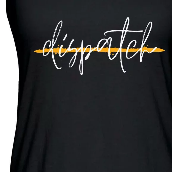 911 Police Dispatcher Thin Gold Line Sheriff Dispatch Life Ladies Essential Flowy Tank