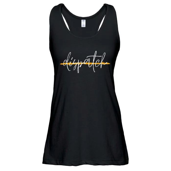 911 Police Dispatcher Thin Gold Line Sheriff Dispatch Life Ladies Essential Flowy Tank