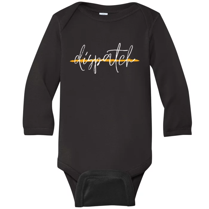 911 Police Dispatcher Thin Gold Line Sheriff Dispatch Life Baby Long Sleeve Bodysuit