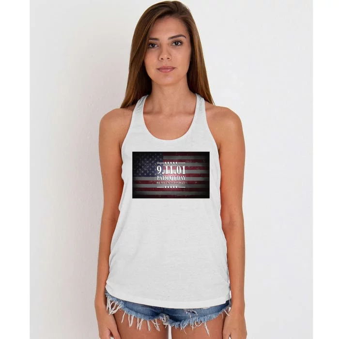 9.11.01 Patriot Day 20th Anniversary Women's Knotted Racerback Tank