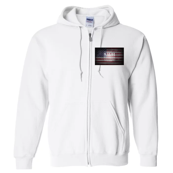 9.11.01 Patriot Day 20th Anniversary Full Zip Hoodie