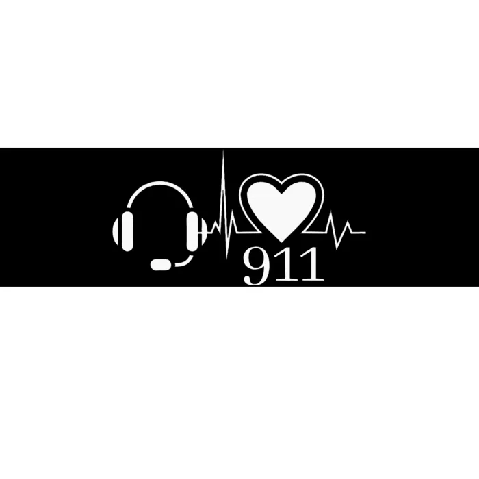 911 Police Dispatcher Thin Gold Line Heartbeat Law Enforcemt Bumper Sticker