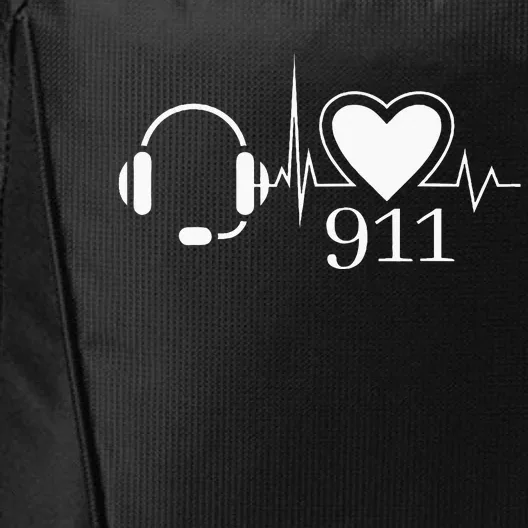 911 Police Dispatcher Thin Gold Line Heartbeat Law Enforcemt City Backpack