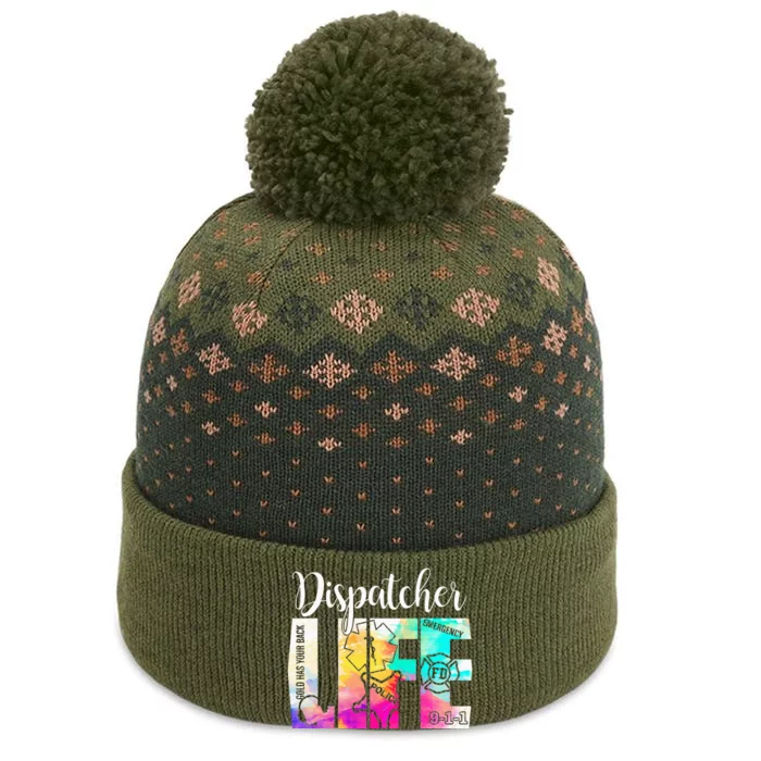 911 Police Emergency Dispatcher Life Gold Has Your Back The Baniff Cuffed Pom Beanie