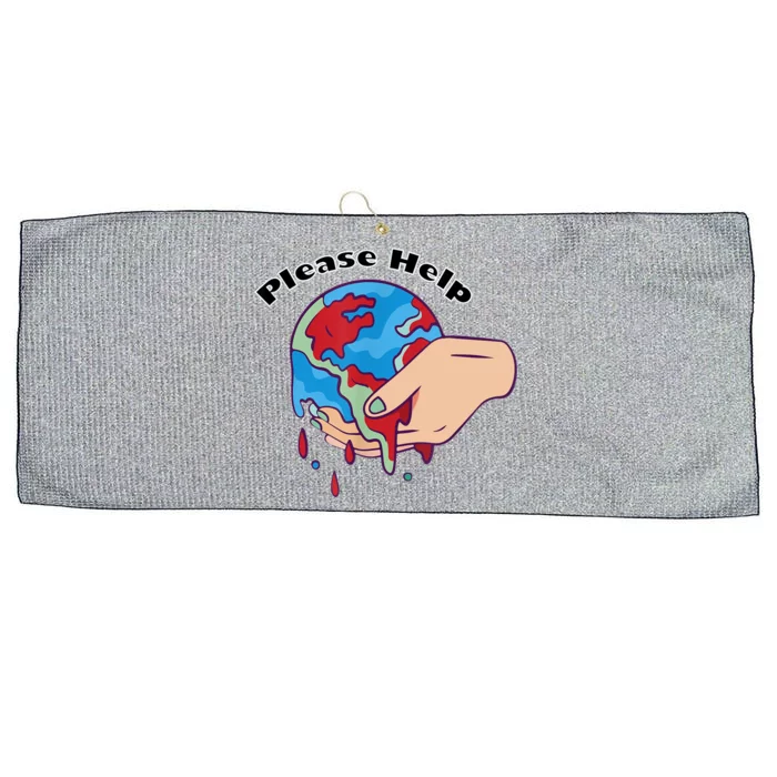 9krys Please Help Earth Planet Be Save Large Microfiber Waffle Golf Towel