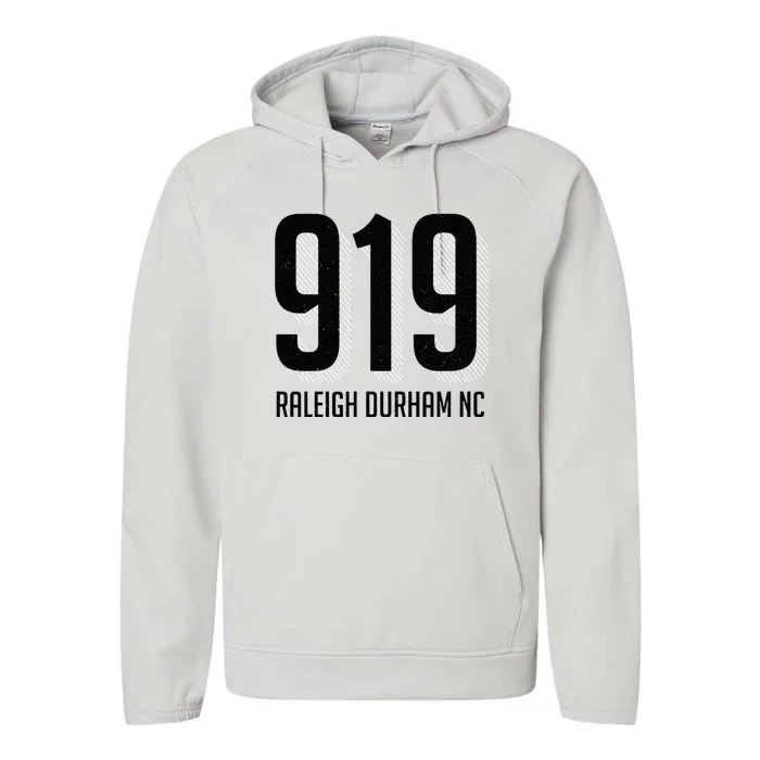 919 Raleigh Durham Nc North Carolina Performance Fleece Hoodie