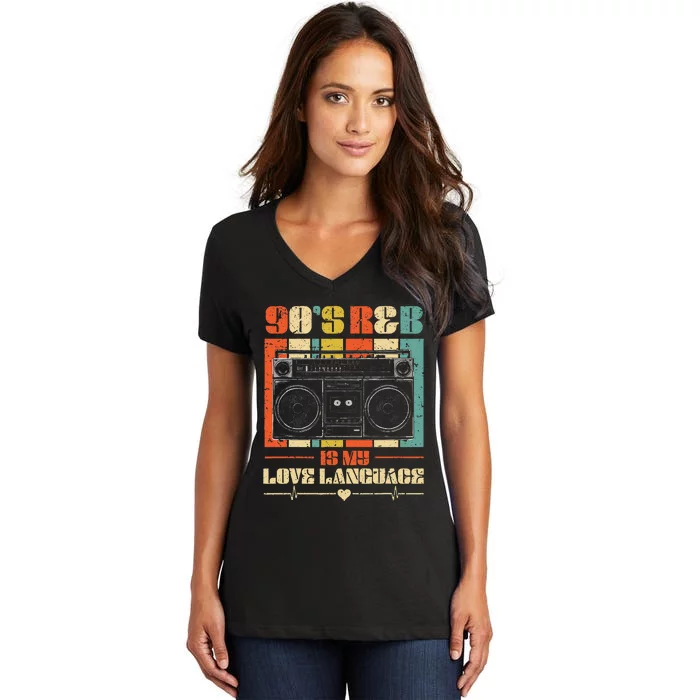 90S R&B Music Rnb Lover Women's V-Neck T-Shirt