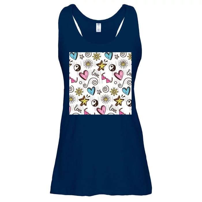 90s Retro Pattern Ladies Essential Flowy Tank