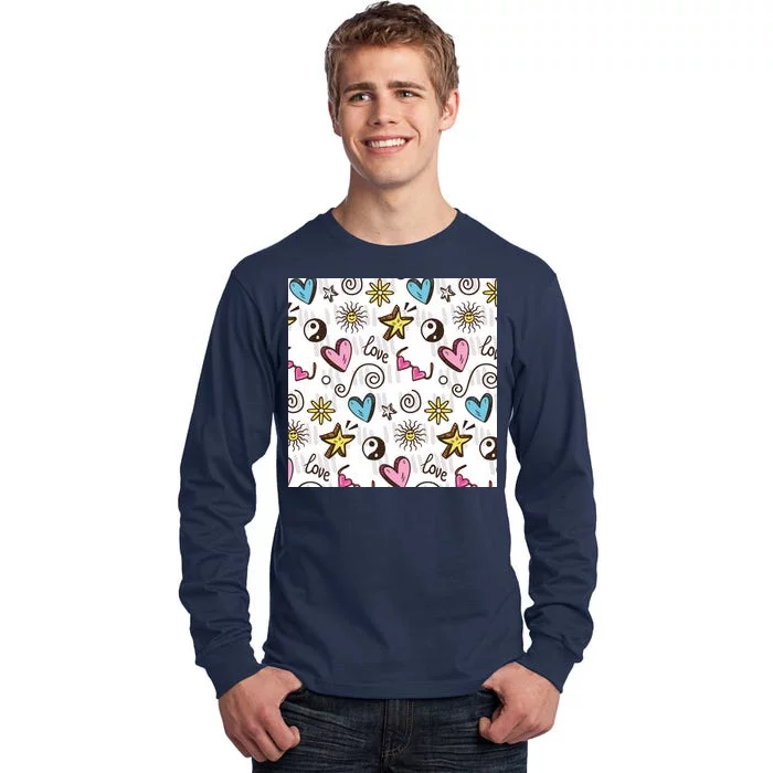 90s Retro Pattern Tall Long Sleeve T-Shirt