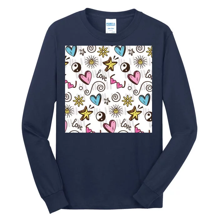 90s Retro Pattern Tall Long Sleeve T-Shirt