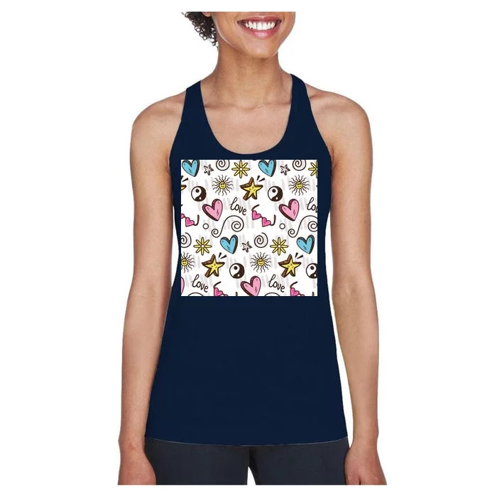 90s Retro Pattern Women's Racerback Tank