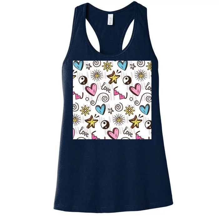 90s Retro Pattern Women's Racerback Tank