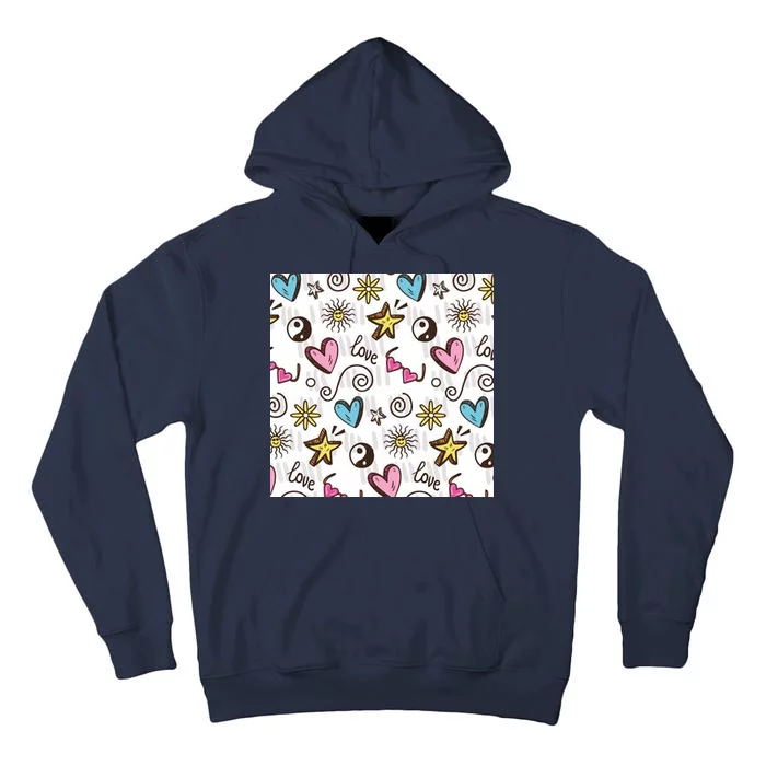 90s Retro Pattern Tall Hoodie