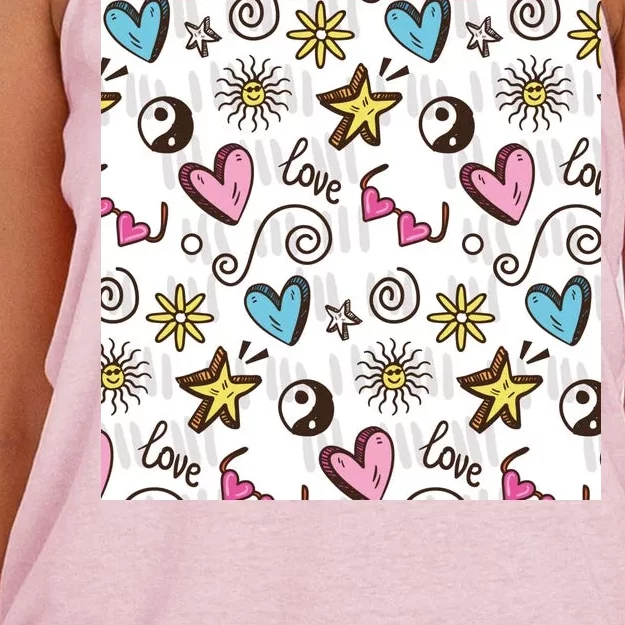 90s Retro Pattern Women's Knotted Racerback Tank