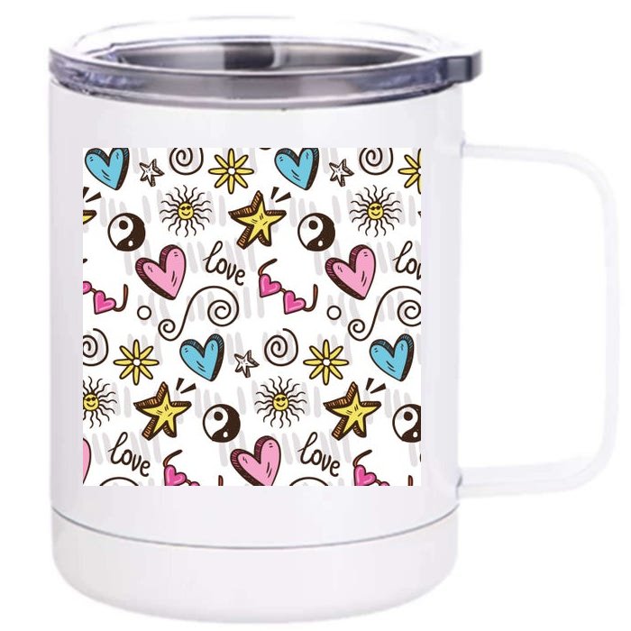 90s Retro Pattern Front & Back 12oz Stainless Steel Tumbler Cup