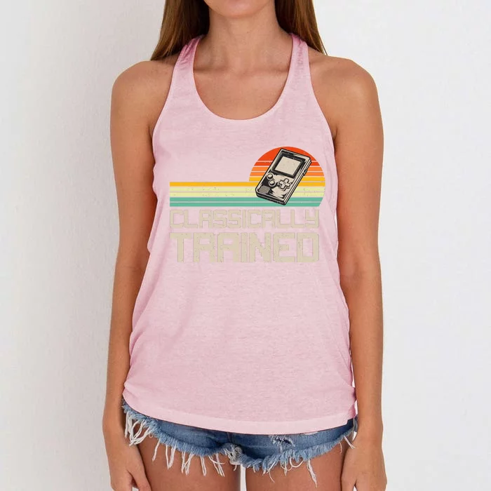 90' Retro Sunset Classically Trained Gaming Design, Game Lover Gift For Men Boys Women's Knotted Racerback Tank