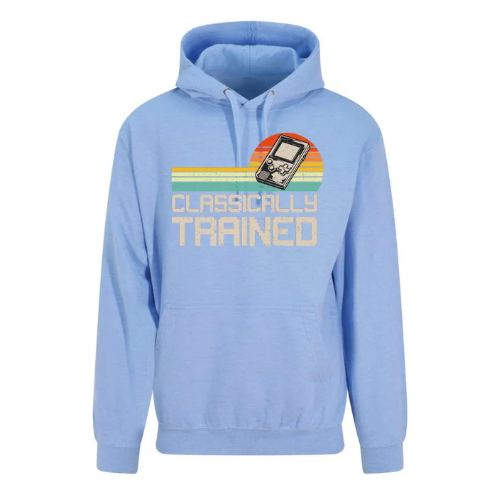 90' Retro Sunset Classically Trained Gaming Design, Game Lover Gift For Men Boys Unisex Surf Hoodie