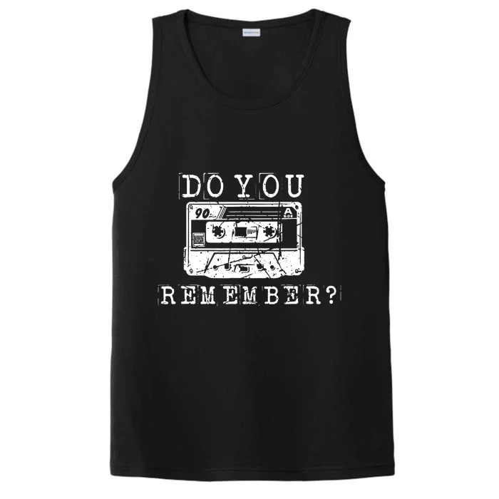 90 Retro Vintage Nostalgia Retro Tape Performance Tank