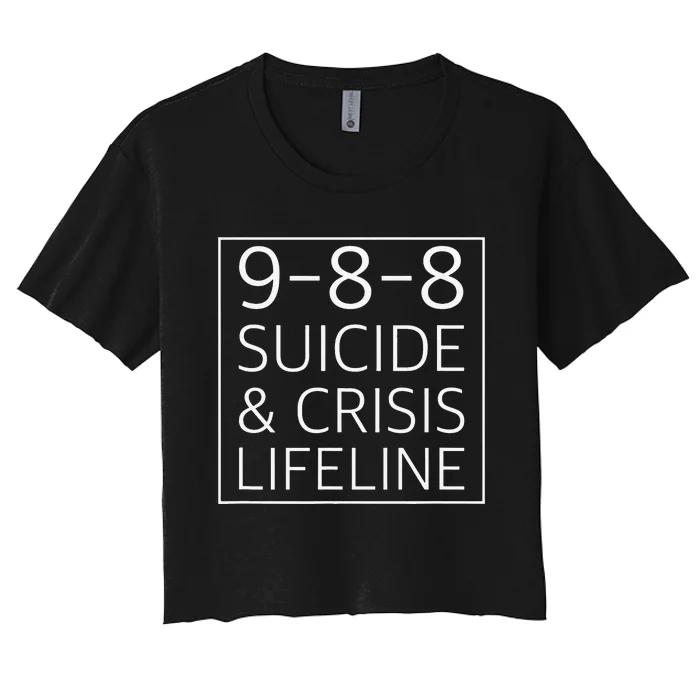 988 Suicide Awareness Crisis Lifeline 988 Women's Crop Top Tee