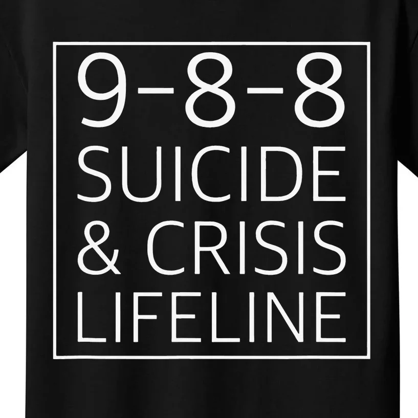 988 Suicide Awareness Crisis Lifeline 988 Kids T-Shirt