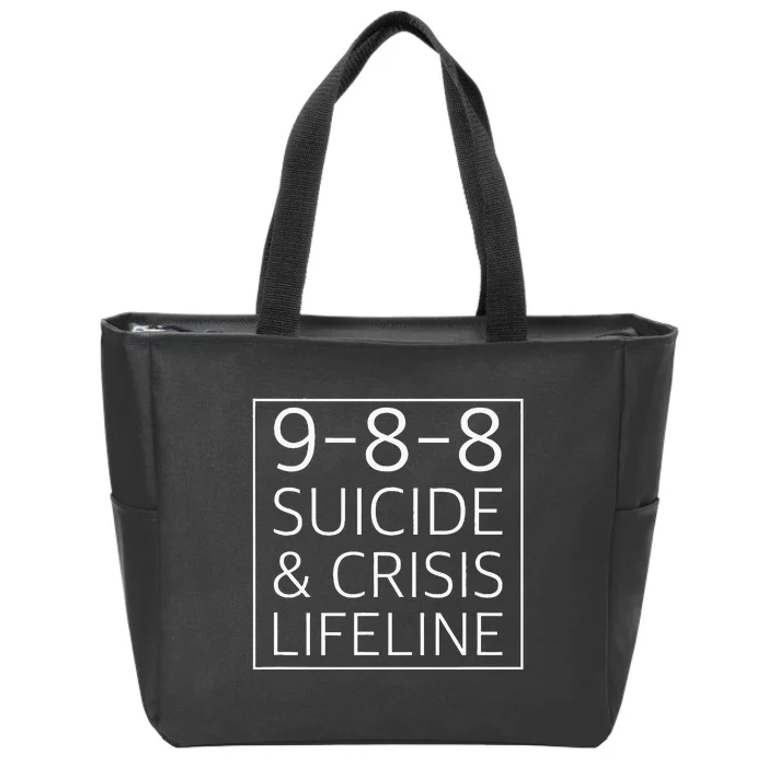 988 Suicide Awareness Crisis Lifeline 988 Zip Tote Bag