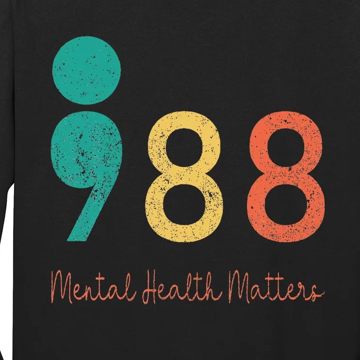 988 Semicolon Mental Health Matters Suicide Prevention Long Sleeve Shirt