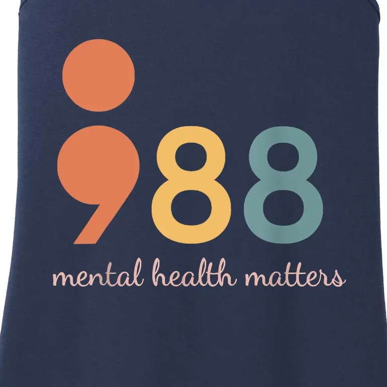 988 Semicolon Mental Health Matters Suicide Prevention Ladies Essential Tank