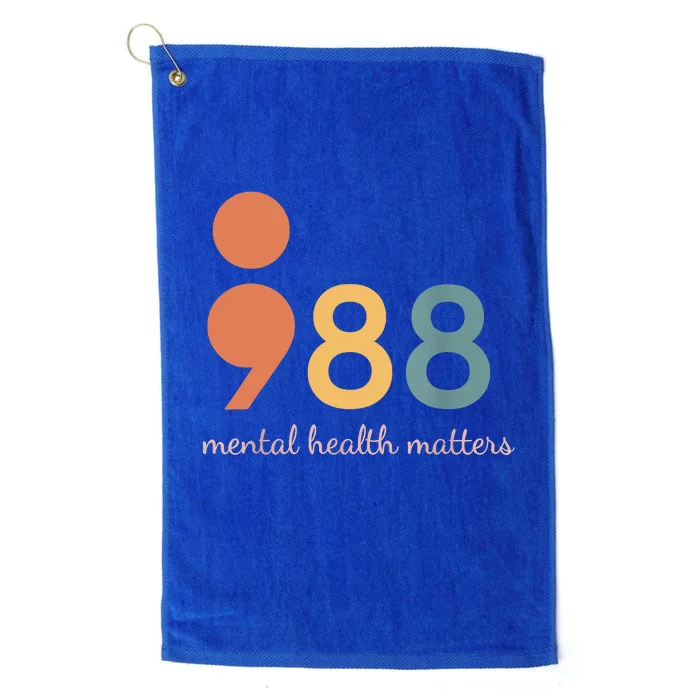 988 Semicolon Mental Health Matters Suicide Prevention Platinum Collection Golf Towel