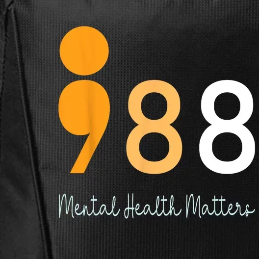 988 Semicolon Mental Health Matters Suicide Prevention Retro City Backpack